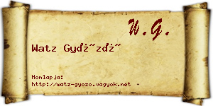 Watz Győző névjegykártya