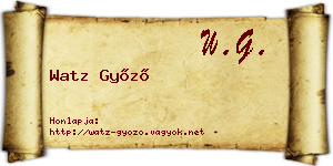 Watz Győző névjegykártya